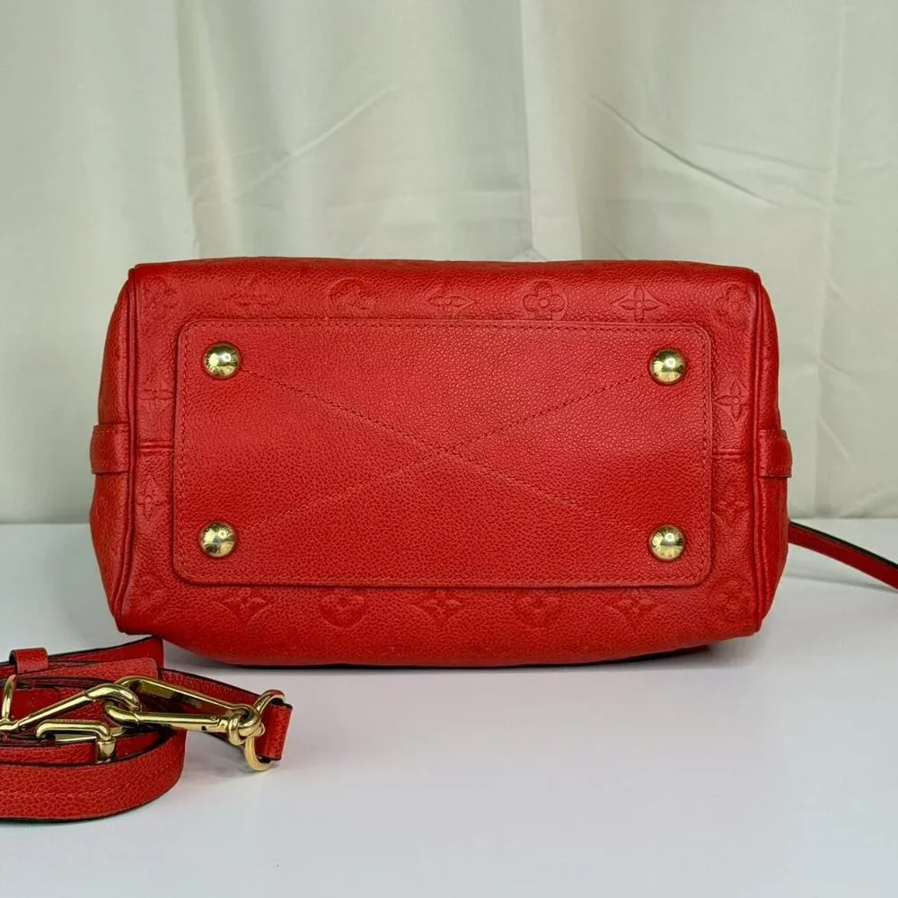 Louis Vuitton Orange Leather Empreinte Speedy 25 Crossbody Bag with Gold Hardwar